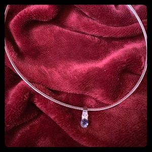 White gold choker with tanzanite stone